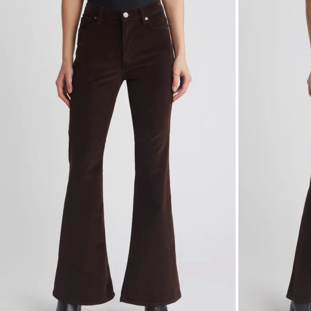FRAME Le Easy Flare Corduroy Flare Jeans in Espresso